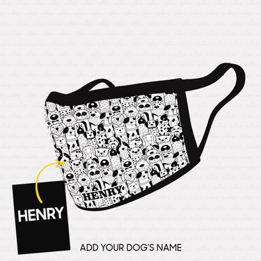 Personalized Dog Gift Idea - Dog Face 3 For Dog Lovers - Cloth Mask